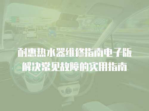 耐惠熱水器維修指南電子版解決常見故障的實用指南