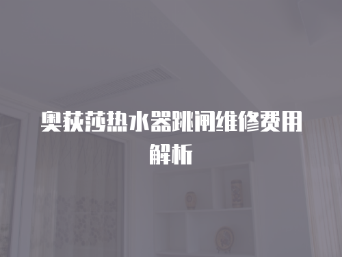 奧荻莎熱水器跳閘維修費用解析