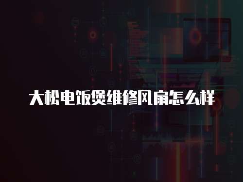 大松電飯煲維修風(fēng)扇怎么樣