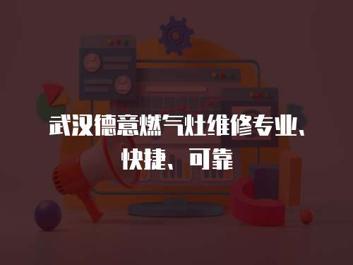 武漢德意燃氣灶維修專業、快捷、可靠