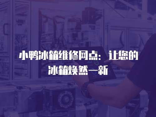 小鴨冰箱維修網點：讓您的冰箱煥然一新