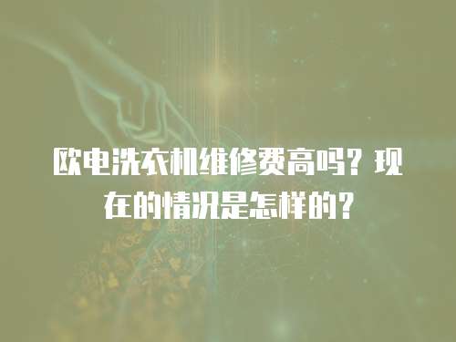 歐電洗衣機維修費高嗎？現在的情況是怎樣的？
