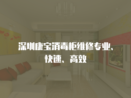 深圳康寶消毒柜維修專業、快速、高效