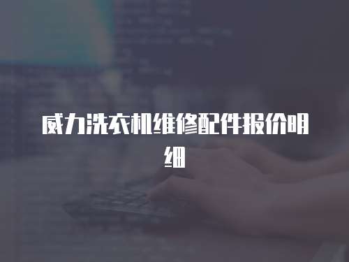 威力洗衣機維修配件報價明細