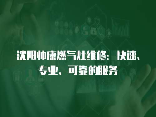 沈陽帥康燃氣灶維修：快速、專業、可靠的服務