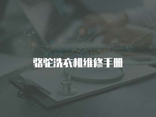 駱駝洗衣機維修手冊