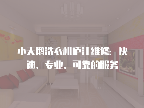 小天鵝洗衣機廬江維修：快速、專業、可靠的服務