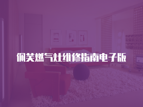 佩芙燃氣灶維修指南電子版