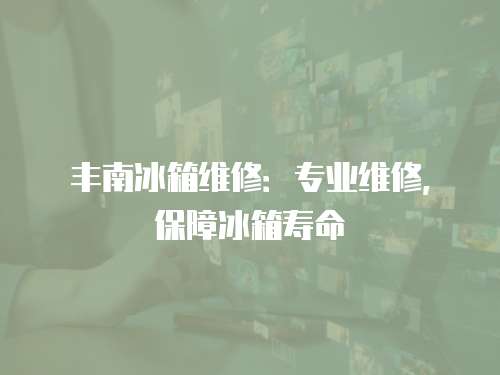 豐南冰箱維修：專業維修，保障冰箱壽命