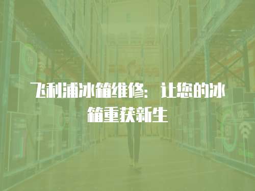 飛利浦冰箱維修：讓您的冰箱重獲新生