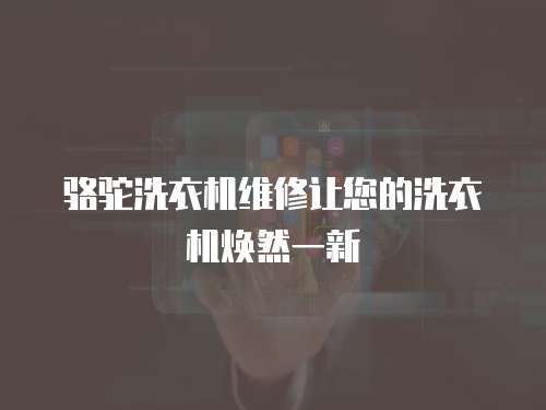 駱駝洗衣機維修讓您的洗衣機煥然一新