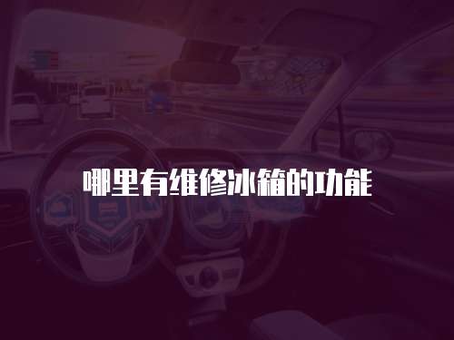 哪里有維修冰箱的功能