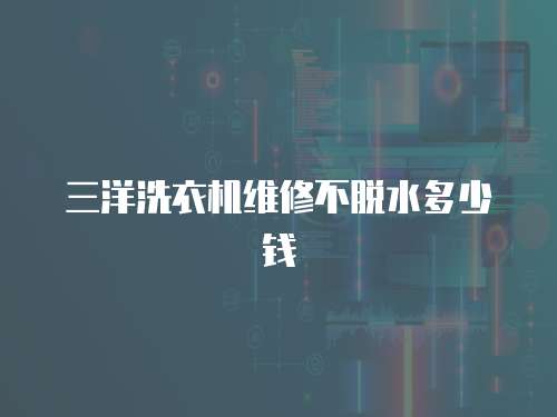 三洋洗衣機維修不脫水多少錢