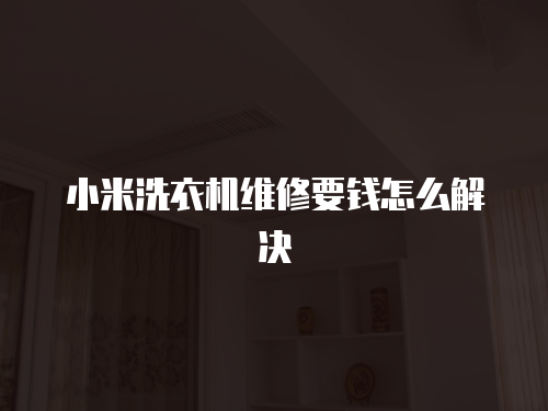 小米洗衣機維修要錢怎么解決