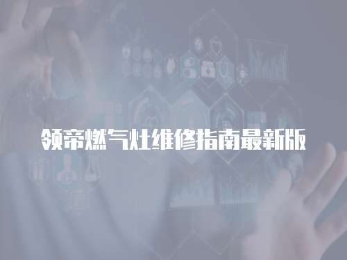 領帝燃氣灶維修指南最新版