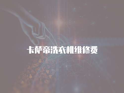卡薩帝洗衣機維修費