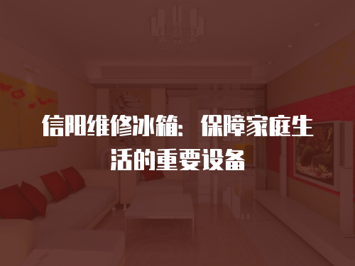信陽維修冰箱：保障家庭生活的重要設備