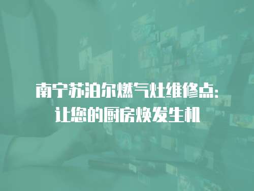 南寧蘇泊爾燃氣灶維修點：讓您的廚房煥發生機