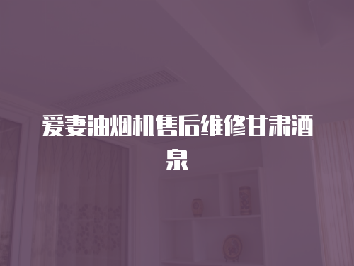 愛妻油煙機售后維修甘肅酒泉