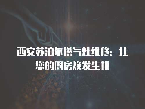 西安蘇泊爾燃氣灶維修：讓您的廚房煥發生機
