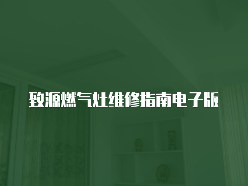 致源燃氣灶維修指南電子版