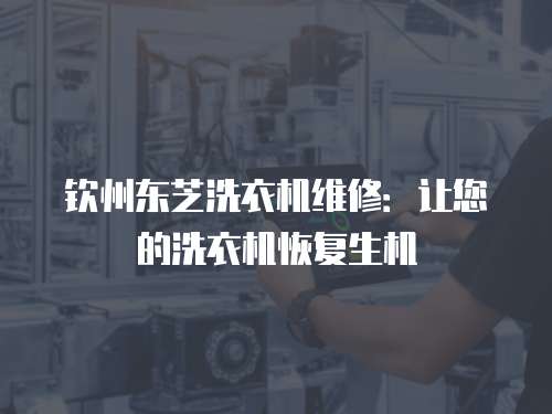欽州東芝洗衣機維修：讓您的洗衣機恢復生機
