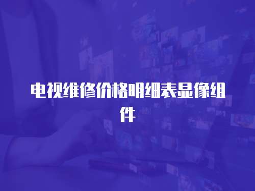 電視維修價格明細表顯像組件