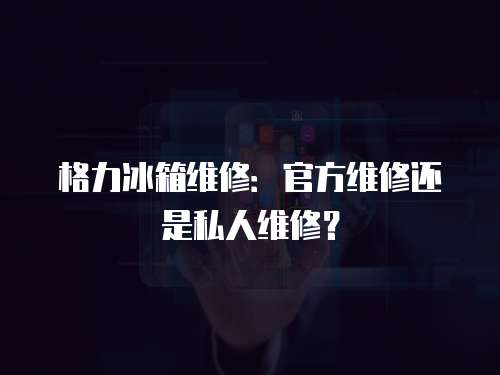 格力冰箱維修：官方維修還是私人維修？