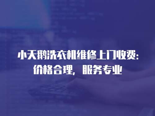 小天鵝洗衣機維修上門收費：價格合理，服務專業