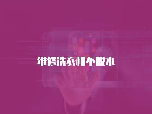 維修洗衣機不脫水