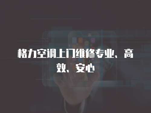 格力空調上門維修專業、高效、安心