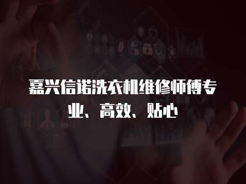 嘉興信諾洗衣機維修師傅專業、高效、貼心