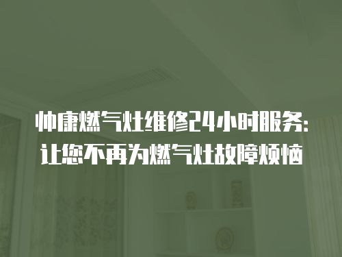 帥康燃?xì)庠罹S修24小時(shí)服務(wù)：讓您不再為燃?xì)庠罟收蠠? class=
