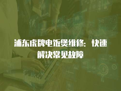 浦東虎牌電飯煲維修：快速解決常見故障
