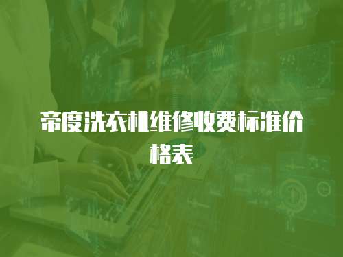 帝度洗衣機維修收費標準價格表