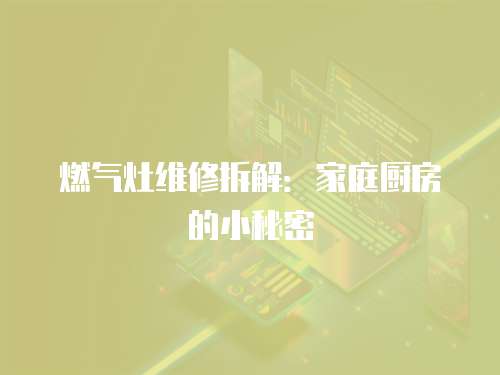 燃?xì)庠罹S修拆解：家庭廚房的小秘密