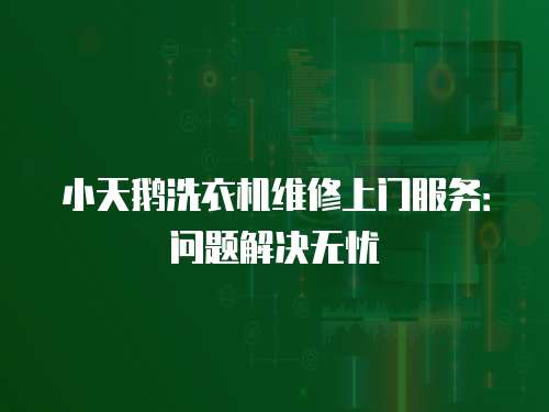 小天鵝洗衣機維修上門服務：問題解決無憂