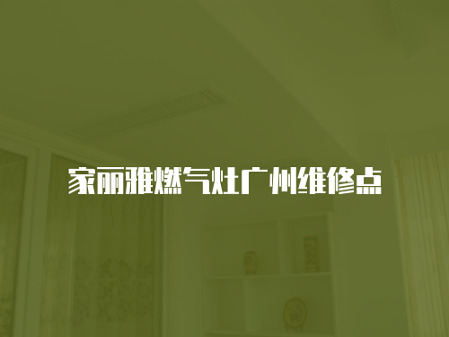 家麗雅燃氣灶廣州維修點