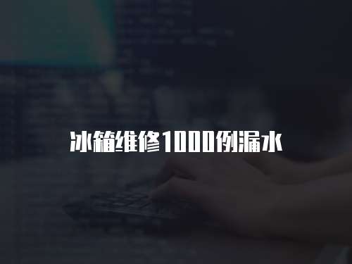 冰箱維修1000例漏水