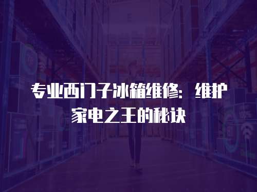 專業(yè)西門子冰箱維修：維護家電之王的秘訣