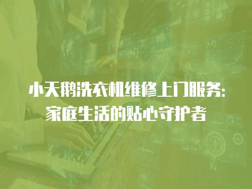 小天鵝洗衣機維修上門服務：家庭生活的貼心守護者