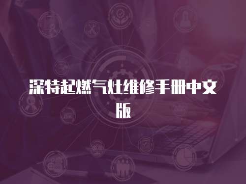 深特起燃氣灶維修手冊中文版