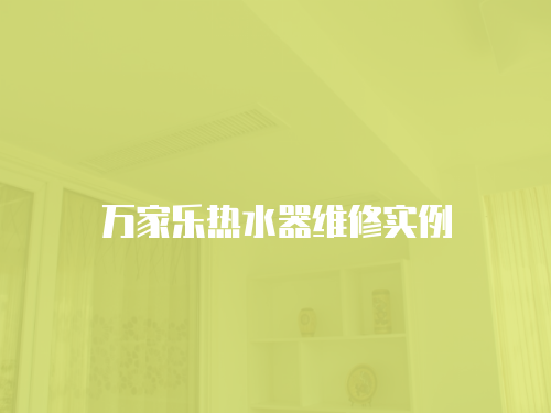 萬家樂熱水器維修實例