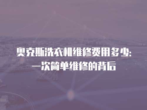 奧克斯洗衣機維修費用多少：一次簡單維修的背后