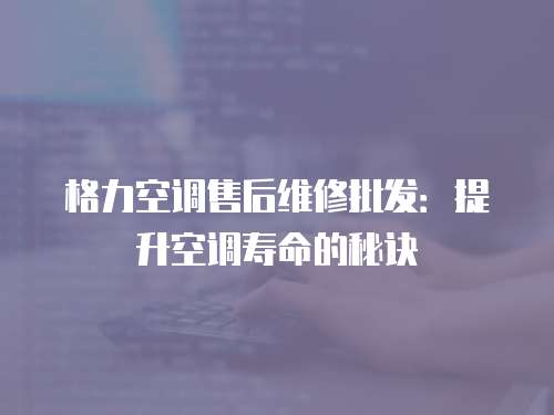 格力空調售后維修批發：提升空調壽命的秘訣