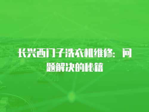 長興西門子洗衣機維修：問題解決的秘籍