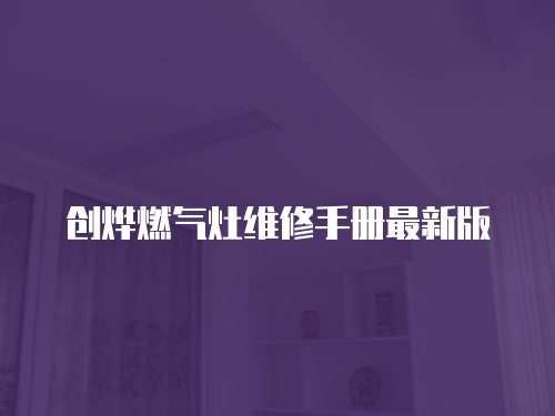 創燁燃氣灶維修手冊最新版