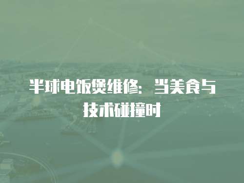 半球電飯煲維修：當美食與技術碰撞時