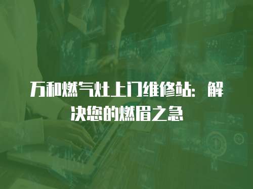 萬和燃氣灶上門維修站：解決您的燃眉之急