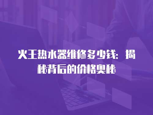 火王熱水器維修多少錢：揭秘背后的價格奧秘